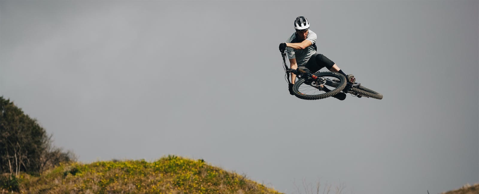 Greg Minnaar jumping on his Santa Cruz Megatower